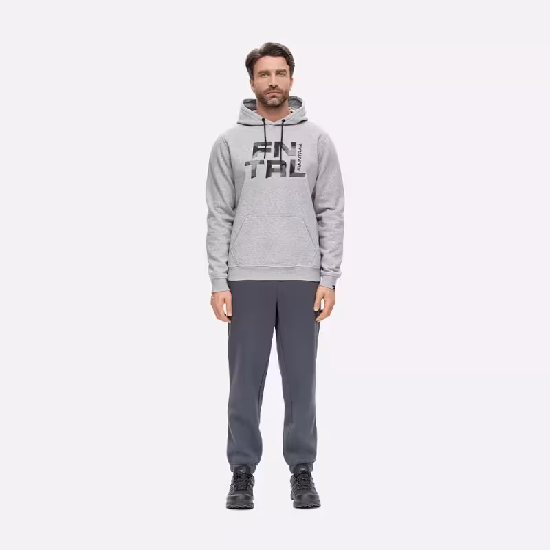 Худи мужское Finntrail Big Logo 6830 Серый меланж (Grey Mellange), футер, размер L, 175-185 см