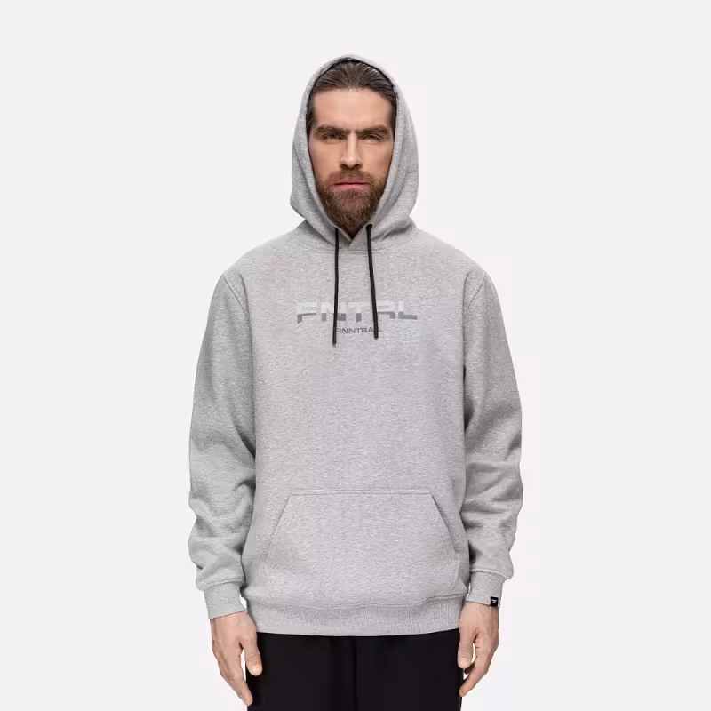 Худи мужское Finntrail Logo 6829 Серый меланж (Grey Mellange), футер, размер L, 175-185 см