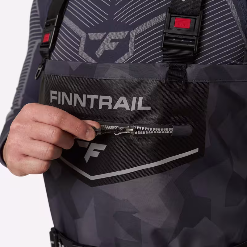 Полукомбинезон-вейдерсы мужской Finntrail Enduro BF 5281 Сумеречно-черный камуфляж (CamoShadowBlack), Hard-Tex, размер M/42, 170-180 см