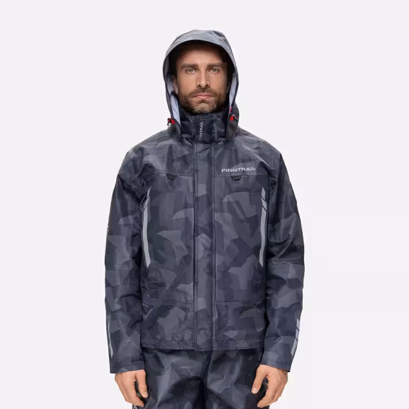 Куртка мужская Finntrail Athletic 4024 Сумеречно-черный камуфляж (CamoShadowBlack), Хард-Текс (Hard-Tex), размер M, 170-180 см