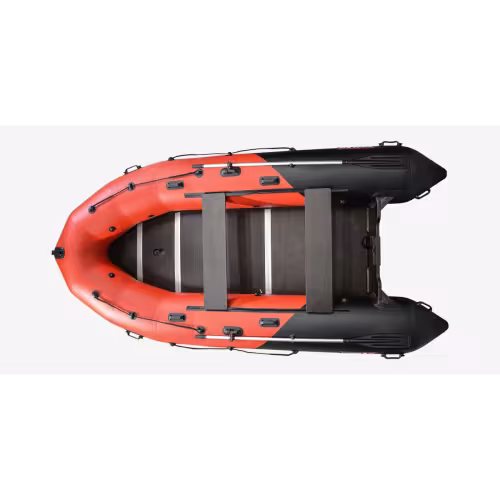 Надувная лодка ПВХ Hunterboat 420 ПРО, НДНД, красный/черный