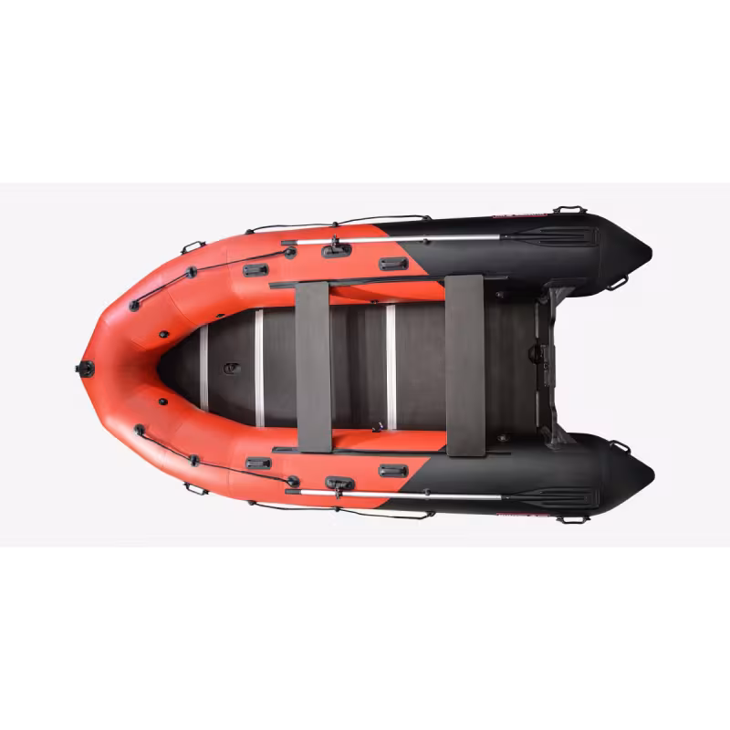 Надувная лодка ПВХ Hunterboat 420 ПРО, НДНД, красный/черный