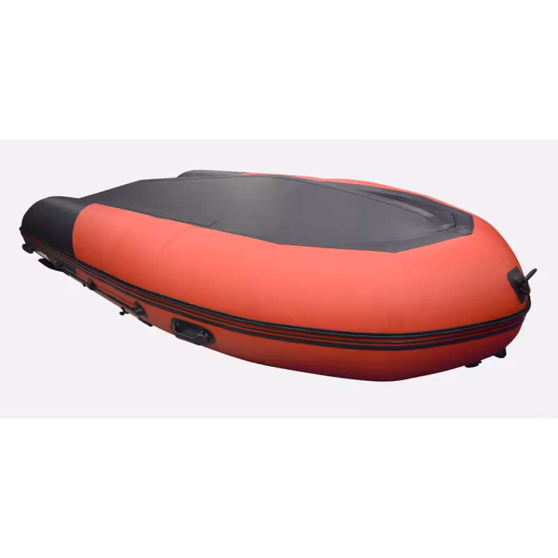 Надувная лодка ПВХ Hunterboat 420 ПРО, НДНД, красный/черный