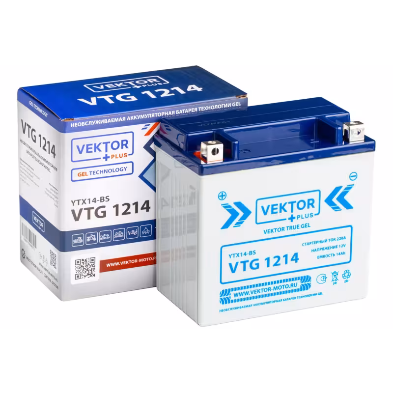 Аккумулятор Vector YTX14-BS, 14Ah, 12V