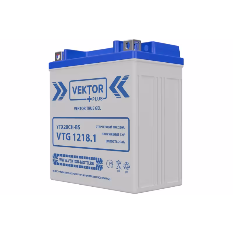 Аккумулятор Vector YTX20CH-BS, 20Ah, 12V