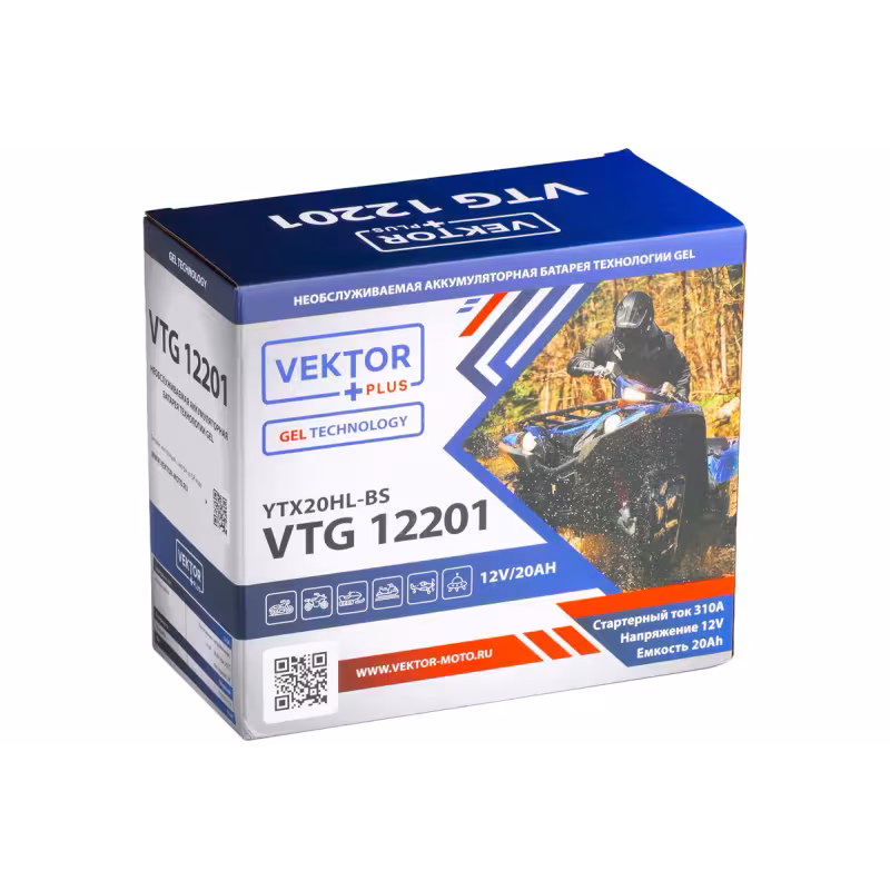 Аккумулятор Vector YTX20L-BS, 20Ah, 12V
