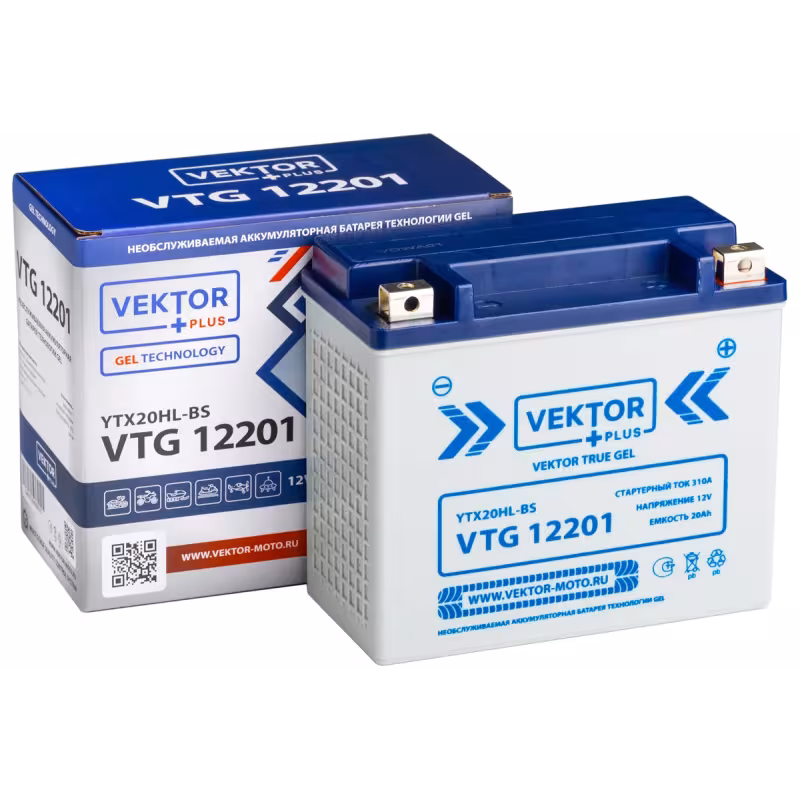 Аккумулятор Vector YTX20L-BS, 20Ah, 12V