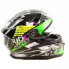 Мотошлем подростковый GTX 578 #1, черный/зеленый, размер S