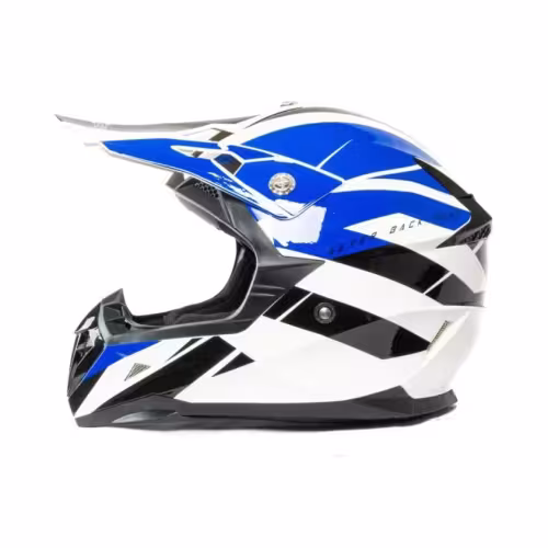 Мотошлем Hizer 615 №8 white/blue/black, белый/синий/черный, размер L