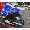 Мотошлем Hizer 615 №8 white/blue/black, белый/синий/черный, размер L
