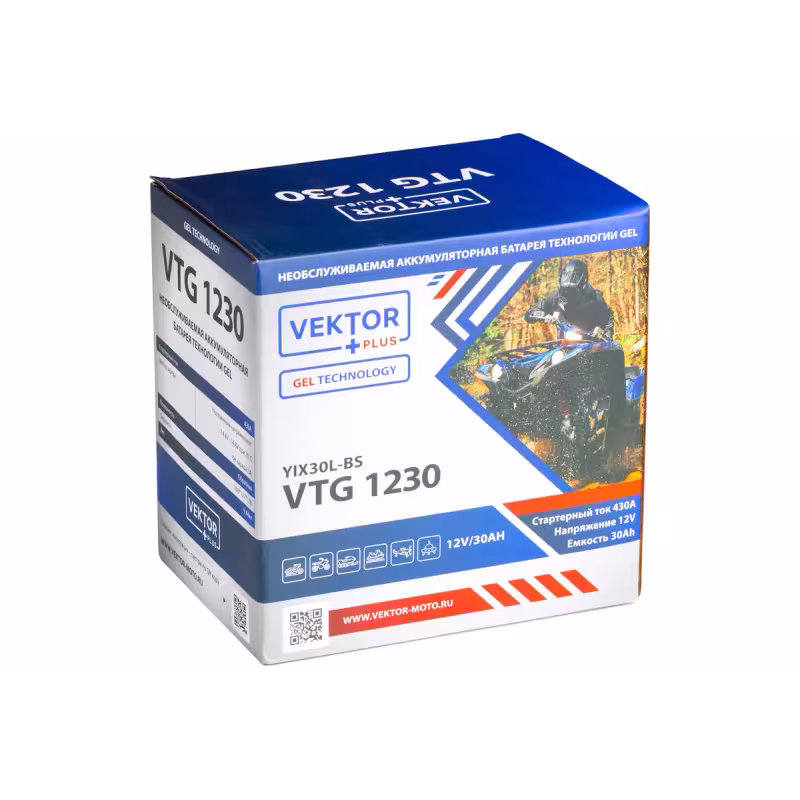 Аккумулятор Vector YIX30L-BS, 30Ah, 12V