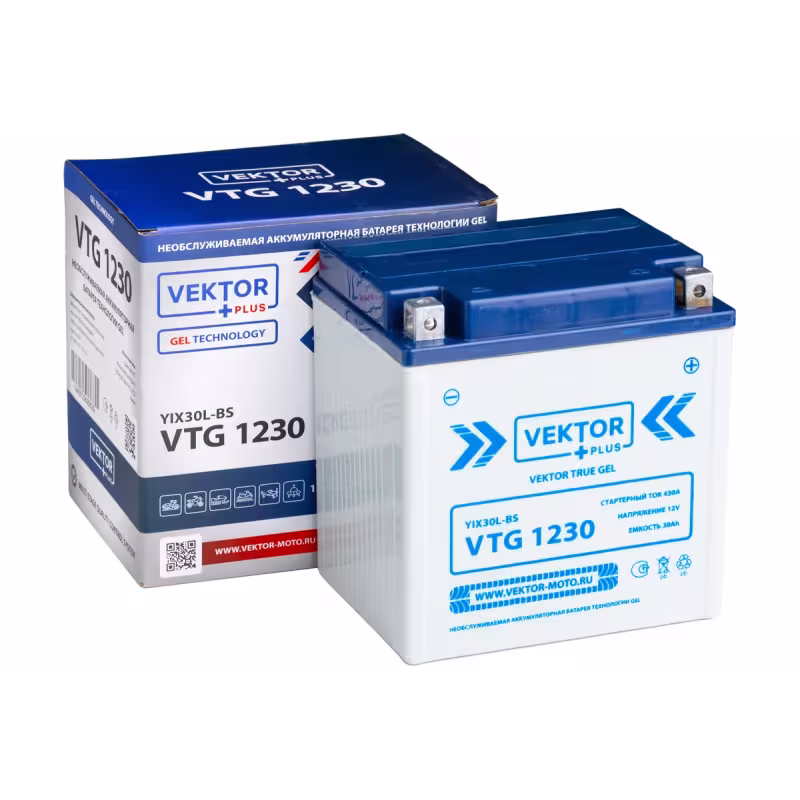 Аккумулятор Vector YIX30L-BS, 30Ah, 12V