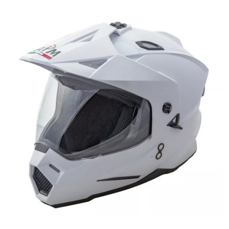 Мотошлем детский AiM JK802Y White Glossy, белый, размер Y/L