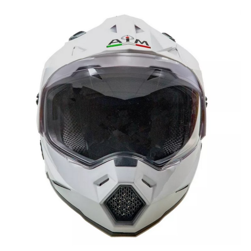 Мотошлем детский AiM JK802Y White Glossy, белый, размер Y/L