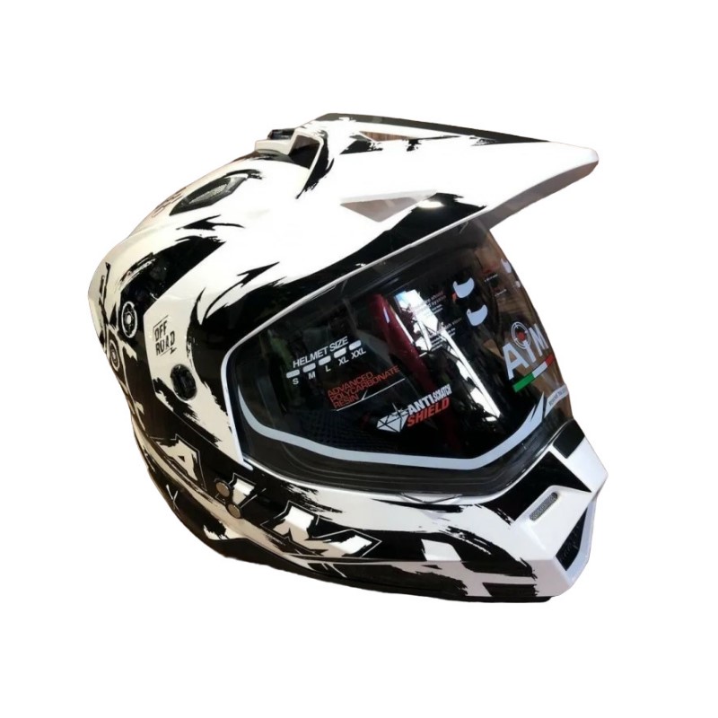 Мотошлем детский AiM JK802Y White Black, черный/белый, размер Y/S