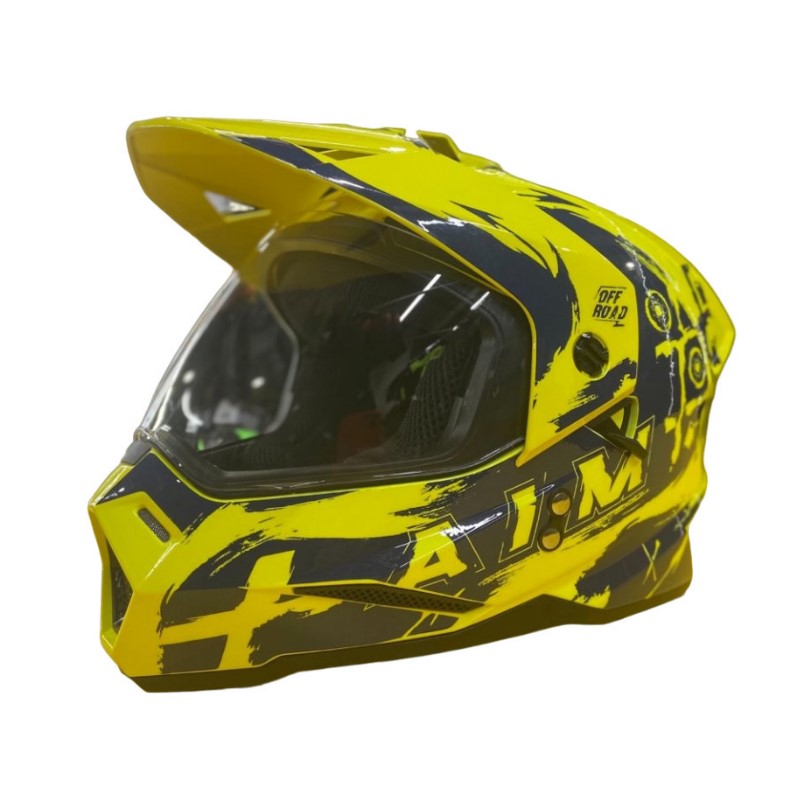 Мотошлем детский AiM JK802Y Yellow/Blue, желтый/синий, размер Y/L