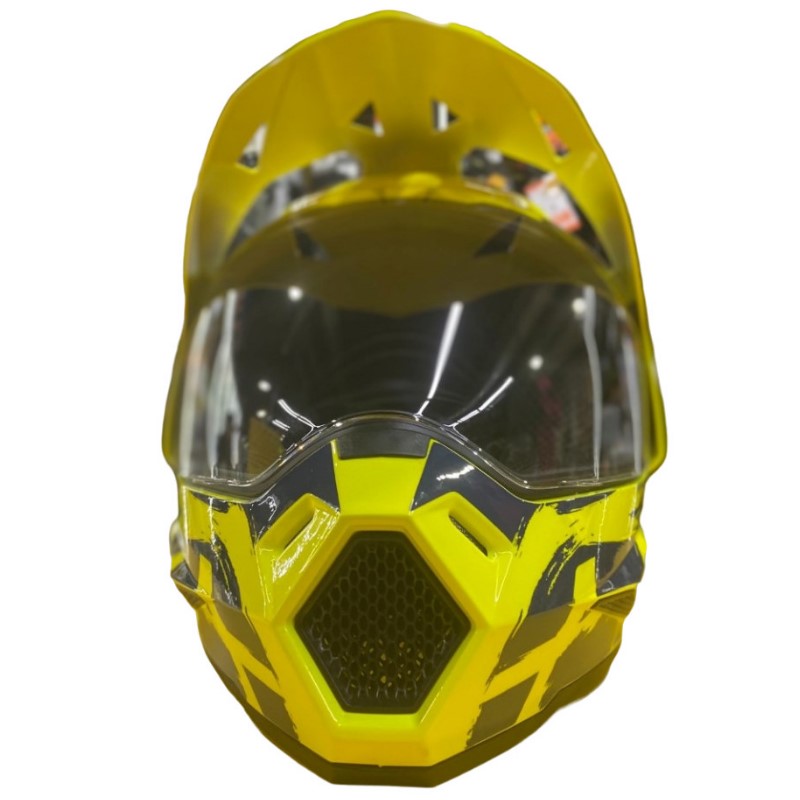 Мотошлем детский AiM JK802Y Yellow/Blue, желтый/синий, размер Y/L