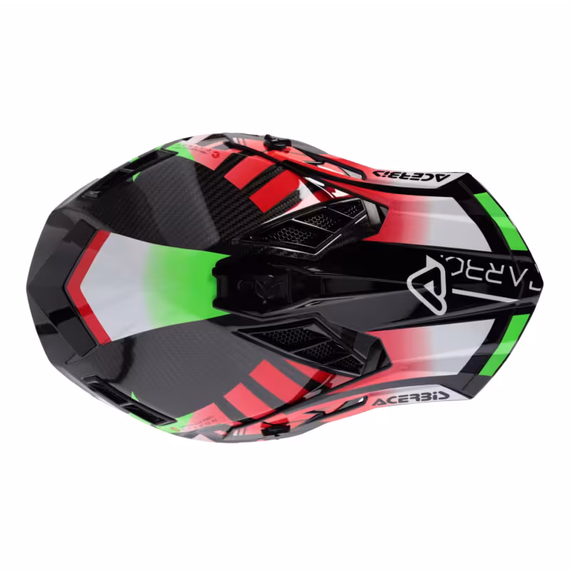 Мотошлем Acerbis Steel Carbon 22-06 Green/Red, зеленый/красный, размер L