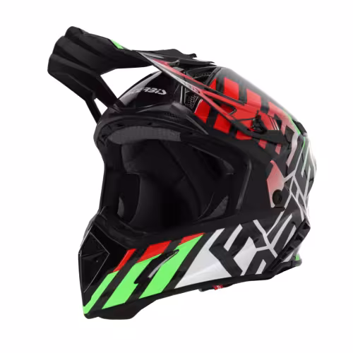 Мотошлем Acerbis Steel Carbon 22-06 Green/Red, зеленый/красный, размер M