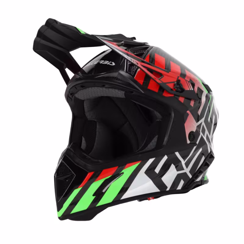 Мотошлем Acerbis Steel Carbon 22-06 Green/Red, зеленый/красный, размер M