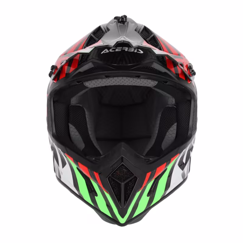 Мотошлем Acerbis Steel Carbon 22-06 Green/Red, зеленый/красный, размер M