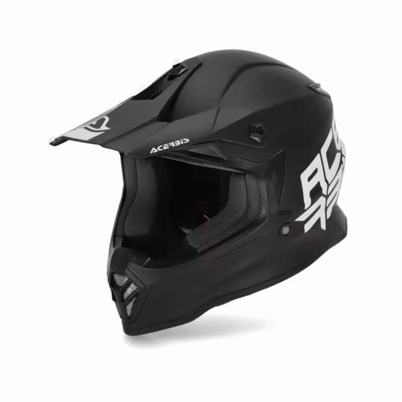 Мотошлем детский Acerbis Impact Steel Junior Black, черный, размер YM