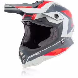 Мотошлем детский Acerbis Impact Steel Junior Red/Grey, красный/серый, размер M