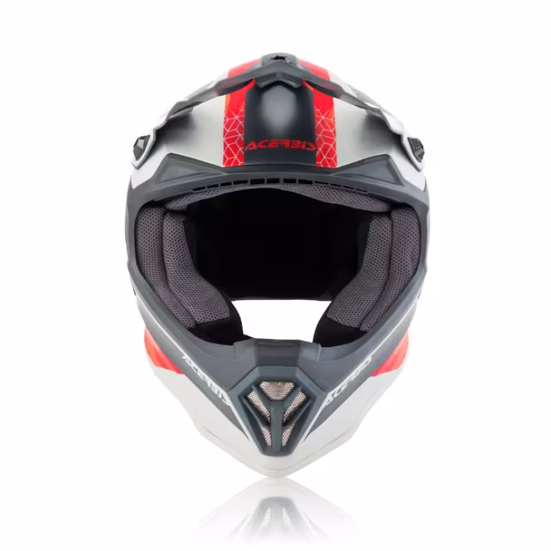 Мотошлем детский Acerbis Impact Steel Junior Red/Grey, красный/серый, размер M