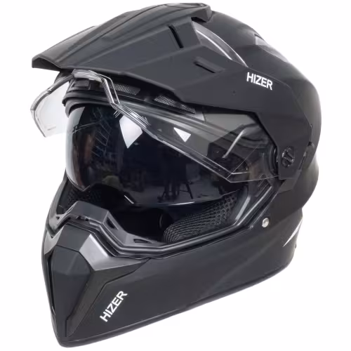 Мотошлем Hizer J6808 №5 matte black, черный/матовый, размер S