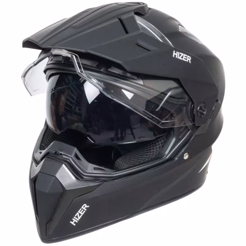 Мотошлем Hizer J6808 №5 matte black, черный/матовый, размер S