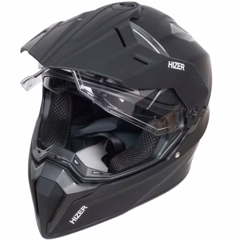 Мотошлем Hizer J6808 №5 matte black, черный/матовый, размер S