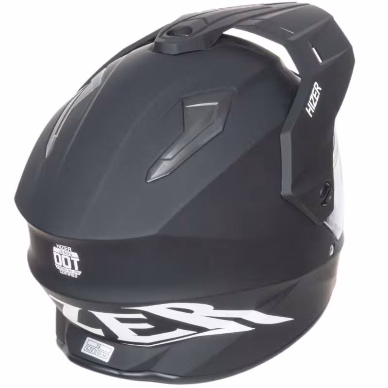 Мотошлем Hizer J6808 №5 matte black, черный/матовый, размер S