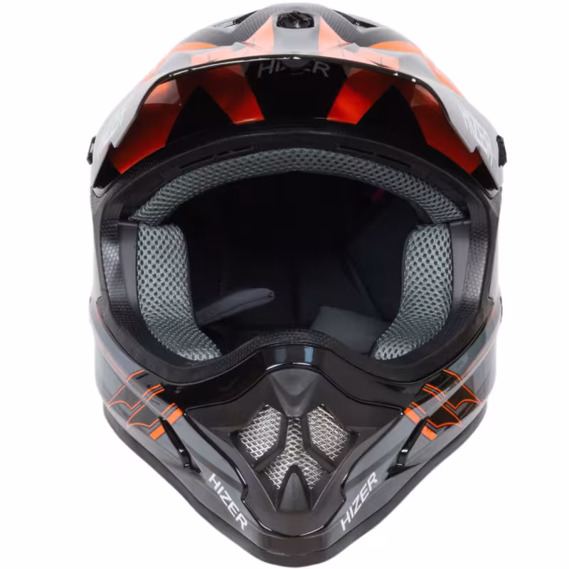 Мотошлем Hizer J6805 №5 orange, оранжевый/черный, размер M