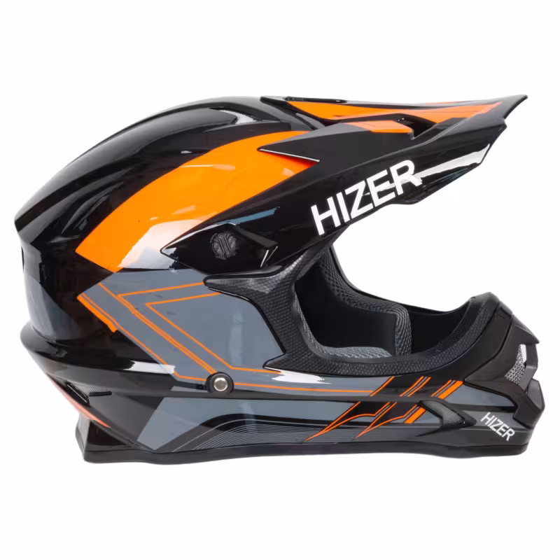 Мотошлем Hizer J6805 №5 orange, оранжевый/черный, размер M