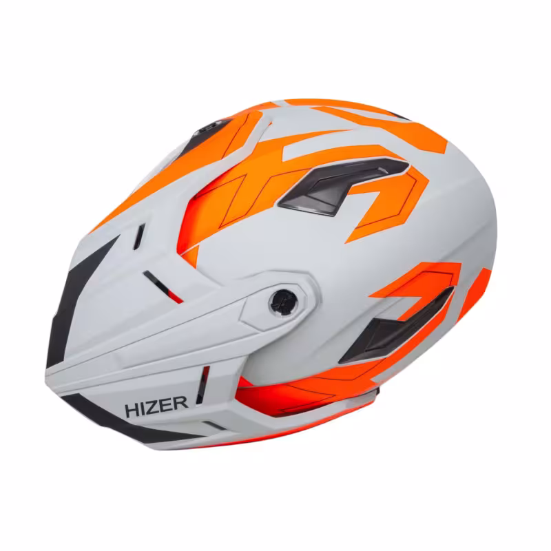 Мотошлем Hizer J6808 №1 matte grey, матовый/серый, размер L