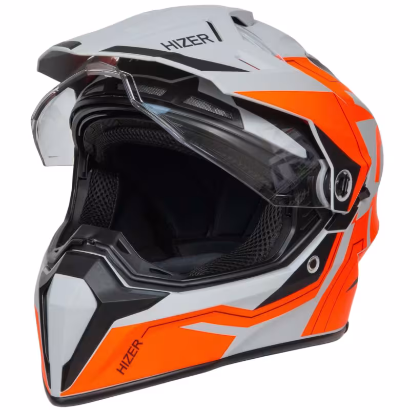 Мотошлем Hizer J6808 №1 matte grey, матовый/серый, размер L