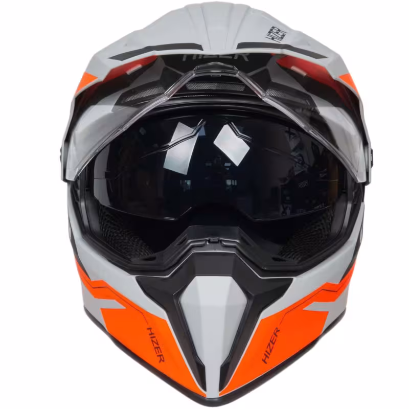 Мотошлем Hizer J6808 №1 matte grey, матовый/серый, размер L