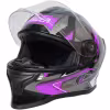 Мотошлем Hizer J5325 №1 blue, черный/синий/сиреневый, размер M