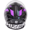 Мотошлем Hizer J5325 №1 blue, черный/синий/сиреневый, размер M
