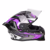 Мотошлем Hizer J5325 №1 blue, черный/синий/сиреневый, размер M