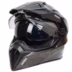 Мотошлем Hizer J6808 №4 carbon, черный/серый, размер S (2 визора)