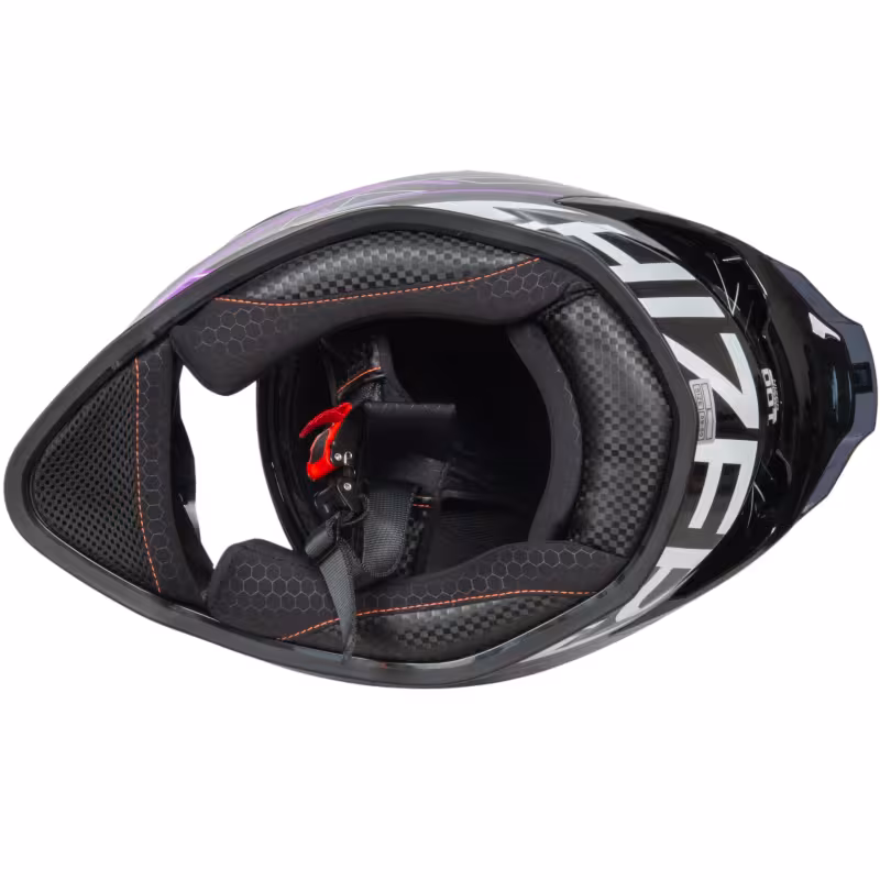 Мотошлем Hizer J5325 №1 blue, черный/синий/сиреневый, размер S