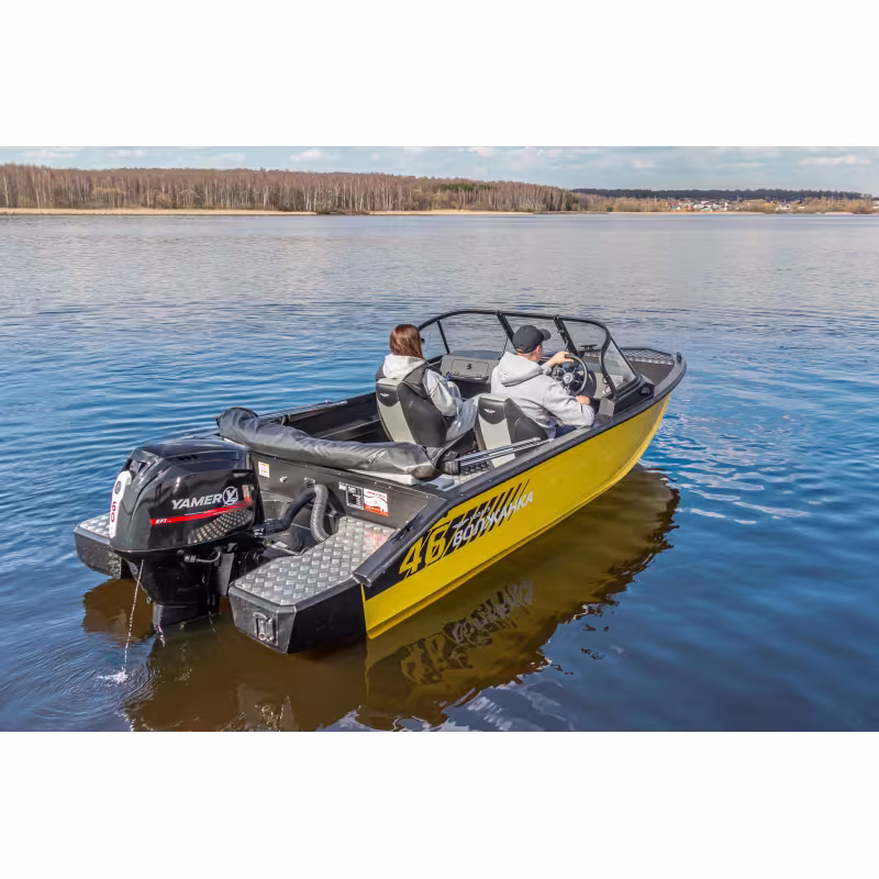 Лодка алюминиевая VBoats 46 Fish, белый/зеленый