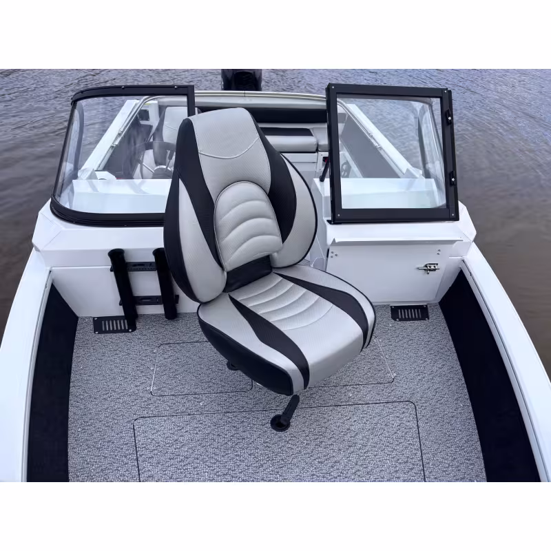 Лодка алюминиевая VBoats 46 Fish, белый/зеленый