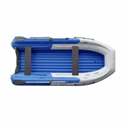 Надувная лодка ПВХ с фальшбортом Angler S-MAX Reef Triton 370, НДНД, синий/серый