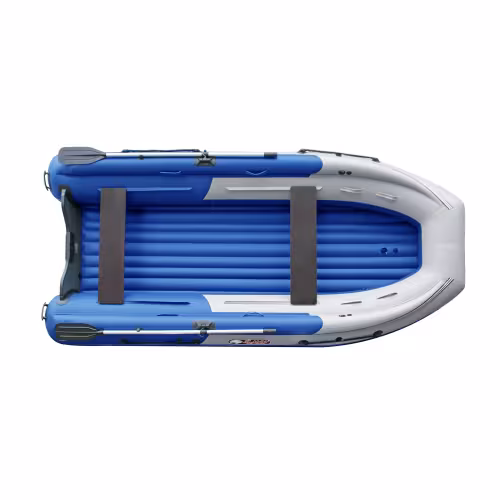 Надувная лодка ПВХ с фальшбортом Angler S-MAX Reef Triton 370, НДНД, синий/серый