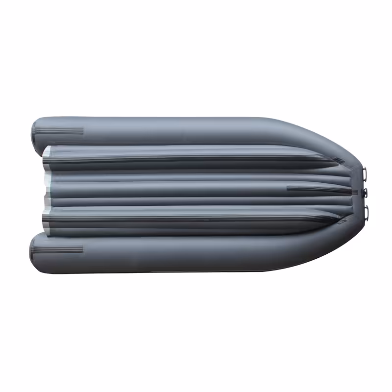 Надувная лодка ПВХ с фальшбортом Angler S-MAX Reef Triton 370, НДНД, синий/серый