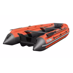 Надувная лодка ПВХ с фальшбортом Angler Reef Triton 340, НДНД, темно-серый/оранжевый