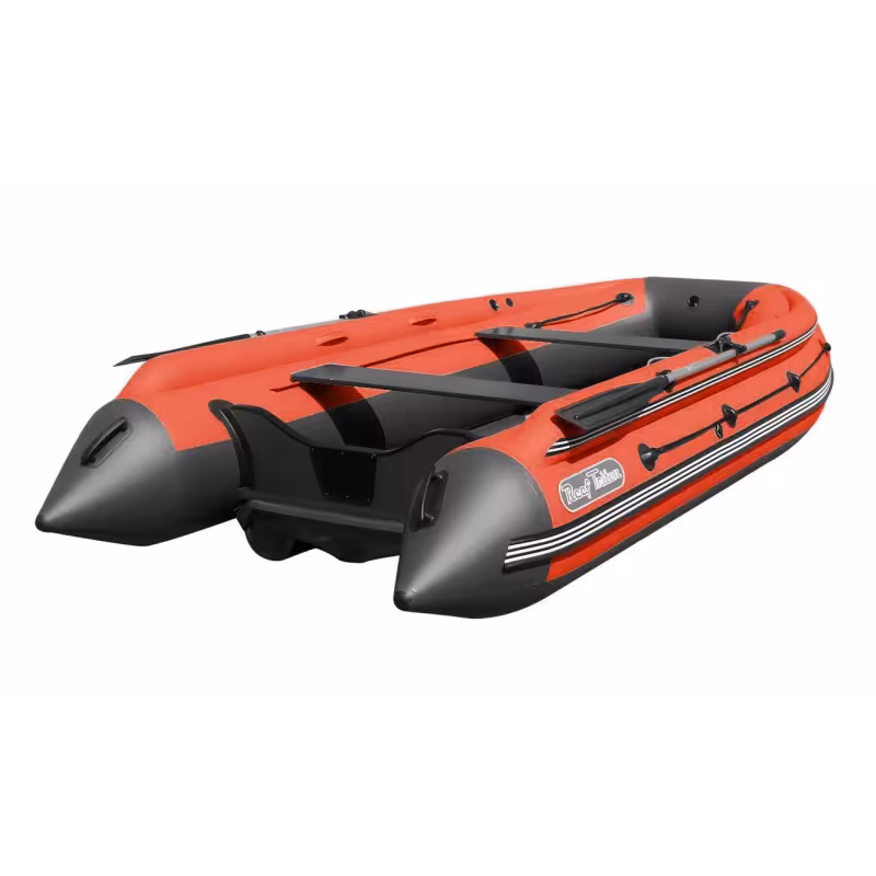 Надувная лодка ПВХ с фальшбортом Angler Reef Triton 340, НДНД, темно-серый/оранжевый