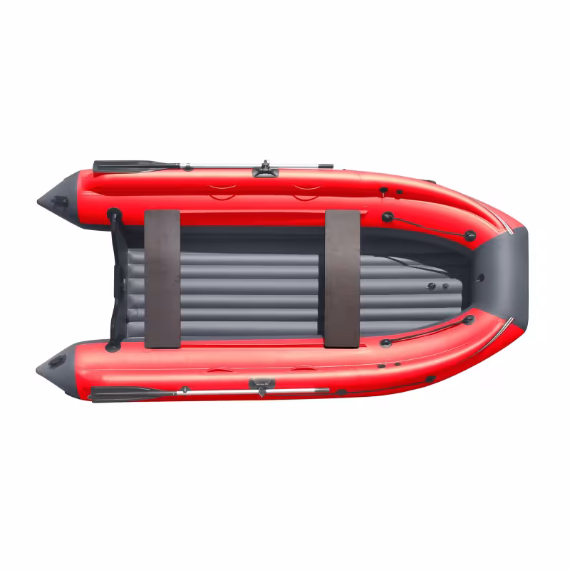 Надувная лодка ПВХ с фальшбортом Angler Reef Triton 340, НДНД, темно-серый/красный